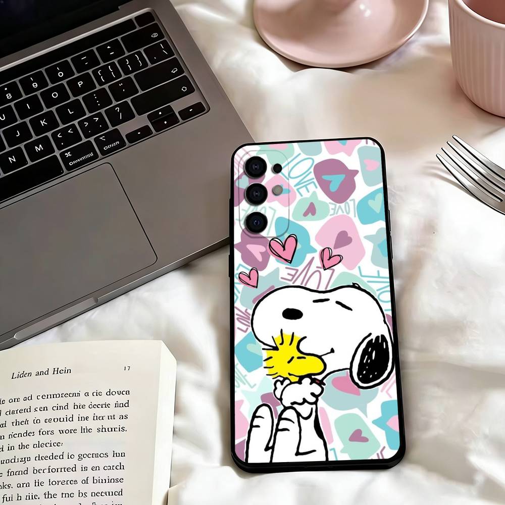 Cute S-Snoopys Phone Case For Samsung S25,S24,S21,S22,S23,S30,Ultra,S20,Plus,Fe,Lite,Note,10,Black Cover