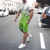 Men Summer Sets T Shirt Shorts 2 Piece Outfits Mesh Workout Tracksuits Oversized T-shirts Suits Print Sportswear Men's Clothing