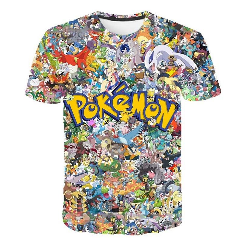 Pokemon Pikachu Splash Art Black Sleeve T-Shirt Anime Graphic Tee XXS