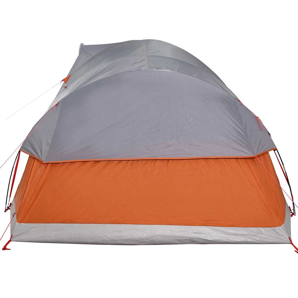 Dome Family Tent for 11 Persons Grey and Orange Waterproof