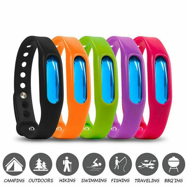 5Pcs Anti Mosquito Insect & Bug Repellent Bracelet Bands Silicone Wristband