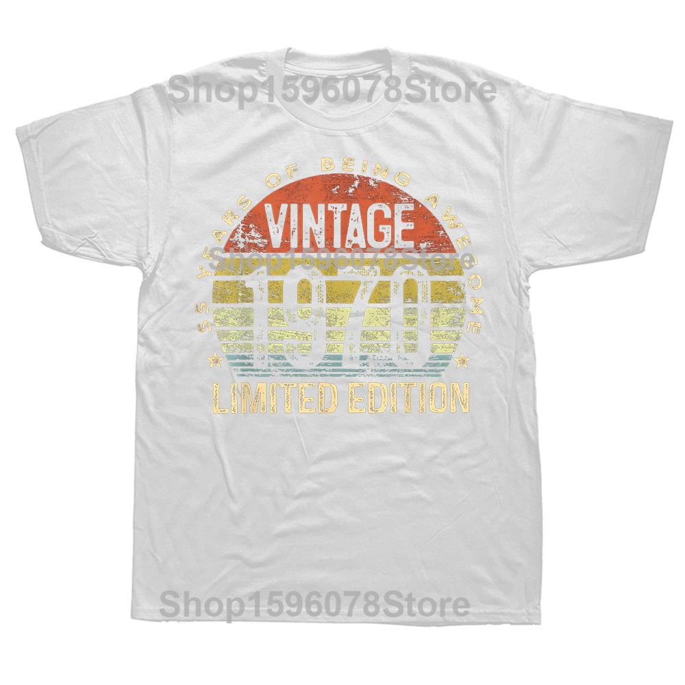 Vintage 1970 Limited Edition 55YearOld Gifts 55th Birthday Tshirt Men Hip Hop Oversized T Shirt 100 Cotton Comfort Tshirts