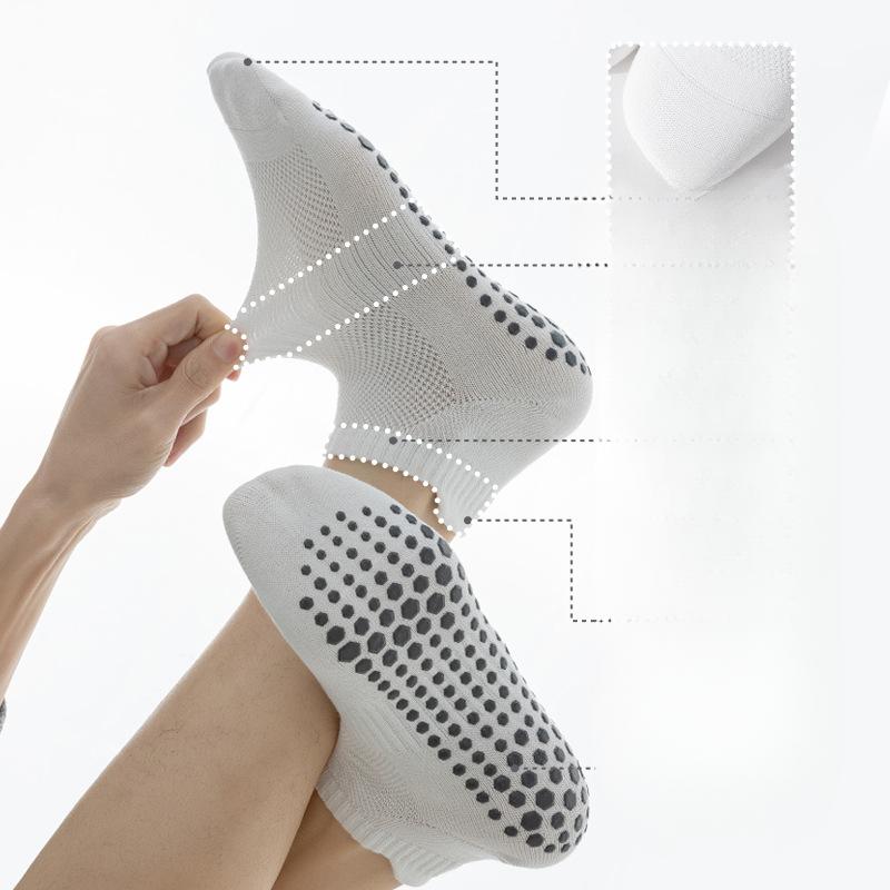 Yoga Socken, Herren Anti-Rutsch Professionelle Nahtlose Kurze Baumwollsocken, Anti-Geruchs Key Body Pilates Sporttraining Indoor Bodensocken