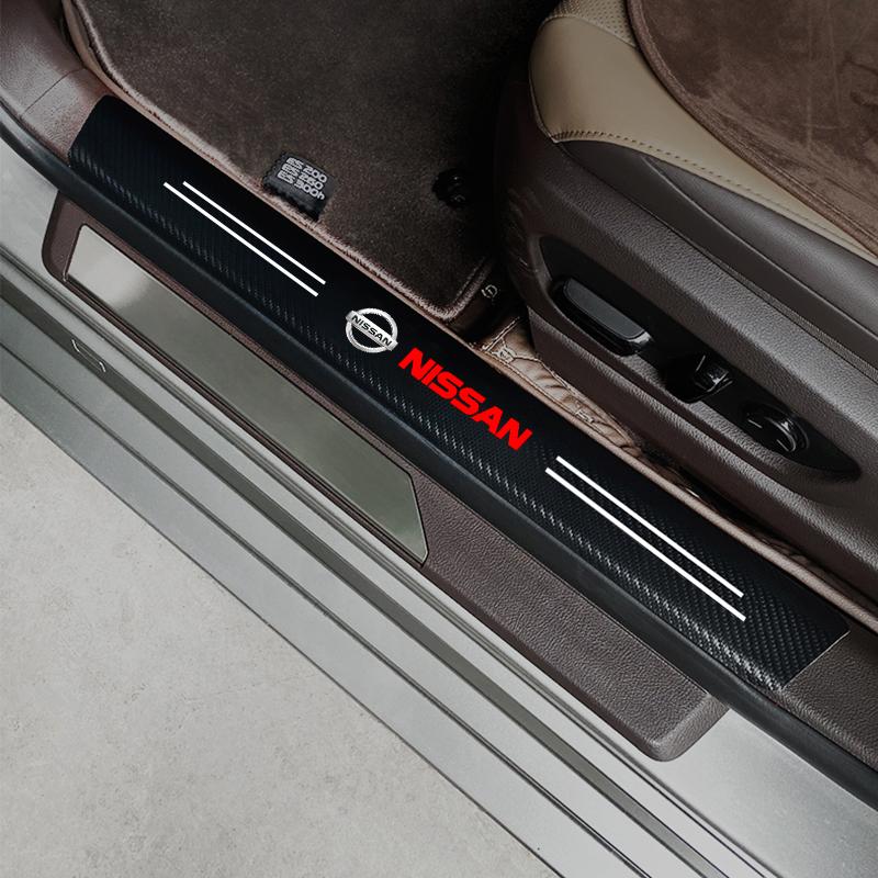 COHPQK1 Car Trunk Rear Bumper Protective Carbon fiber Leather Stickers for Nissan X-trail Qashqai Note Juke Sentra Patrol Navara Micra