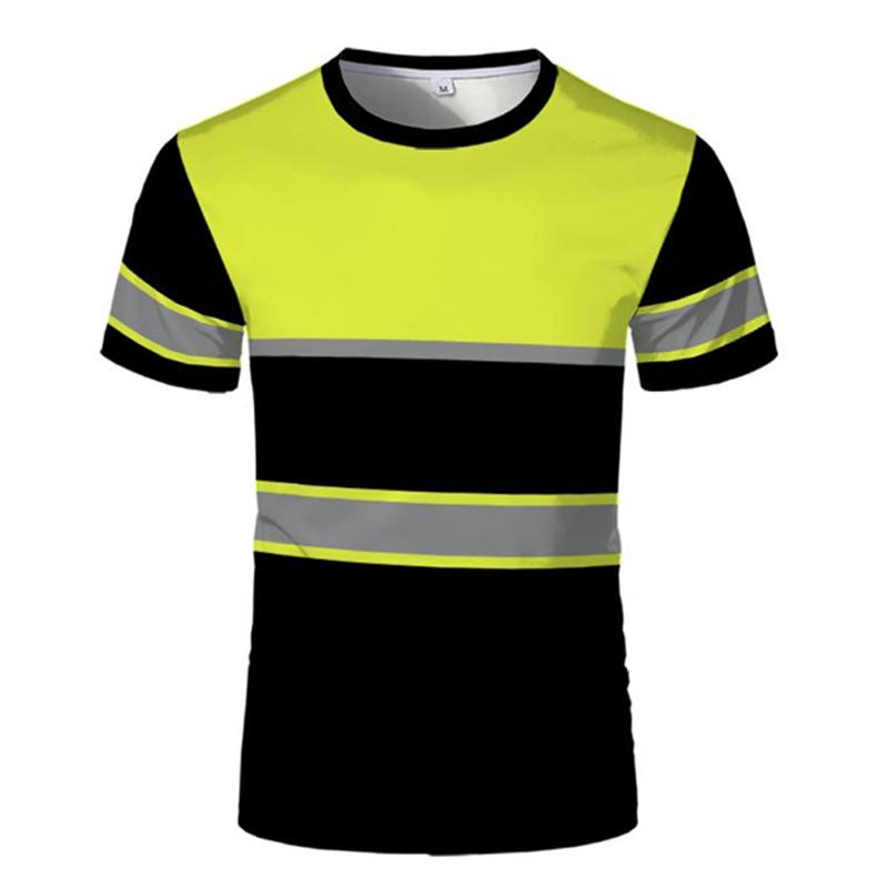 Simple Striped T-shirts Round Neck 3D Printed Casual Summer Short Sleeve Outdoor Fashion Men's T-shirts