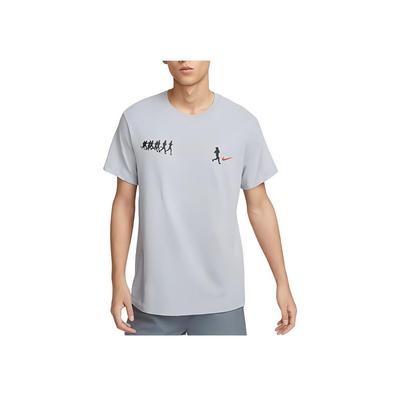 Round Neck Logo Letter Print Breathable Pullover Short Sleeve T-Shirt Men T-Shirts Gray White FV8393-077