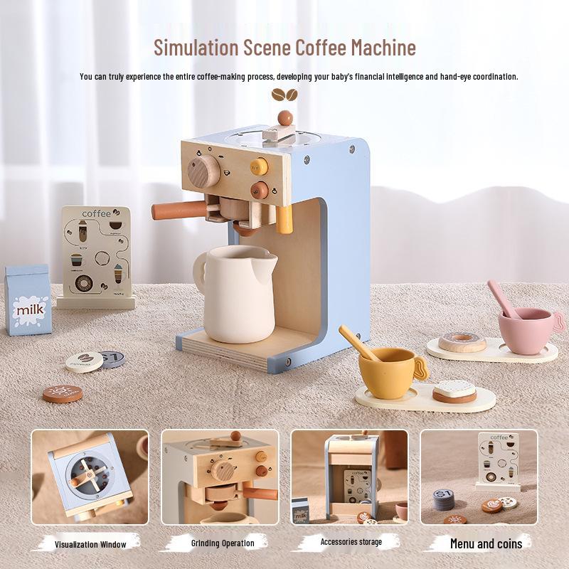 

Children s Wooden Pretend Play Coffee Maker Toy for Early Learning
