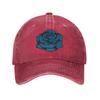 Summer Ado Blue Rose Baseball Cap SunProof Custom DIY Washed Trucker Hat Unisex Adult Street Style Sport Baseball Caps