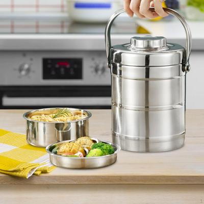 Divided Food Meal Storage Container Stainless Steel Lunch Box Stackable Leakproof Thermal Bento