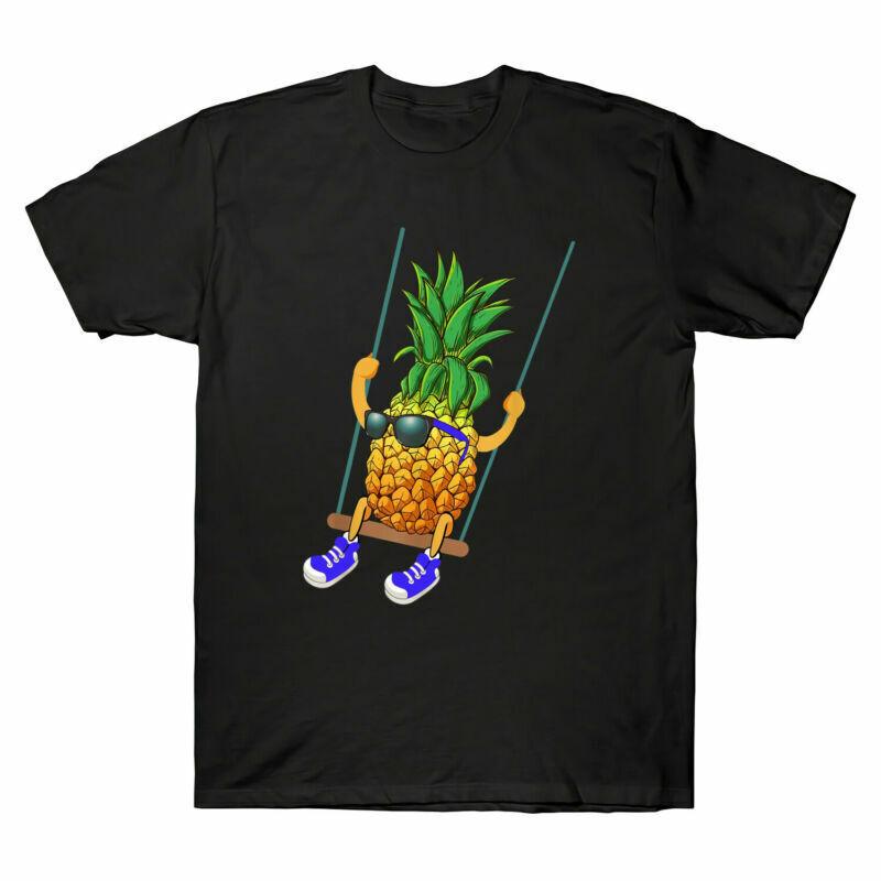 Gifts TShirt Novelty Swinging Unisexs Black Pineapple Tee Funny Graphic Swinger S