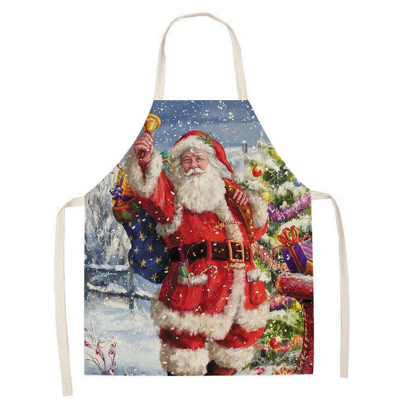 Linen Anti-Fouling Kitchen Apron with Halter Neck