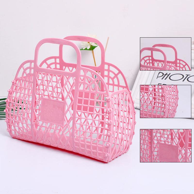 Detachable Shower Basket Plastic Bath Basket Bathroom Hollow Wash Storage Basket Shopping Basket Home Storage Organization 2025