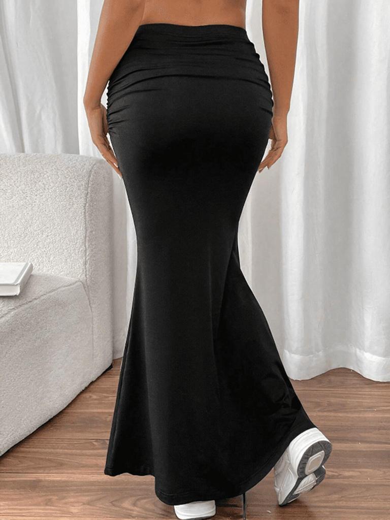 European & American Style Slim-fit Pleated Fishtail Hem Bodycon Skirt (2025)