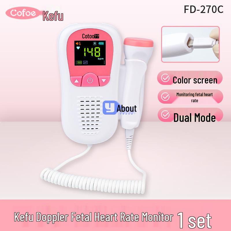 Kefu FD-270C Фетальный допплеровский монитор для домашнего использования: Слушайте сердцебиение плода и отслеживайте движения
