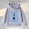 Football Star Cartoon Print Autumn/Winter Coat Messi Children's Hooded Sweatshirt Boys' Sports Shirt Girls' Casual Top