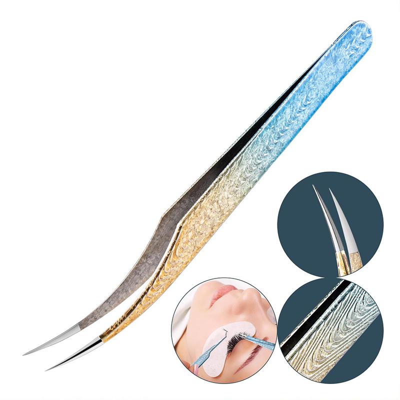 Eyelash Tweezers Ice Flower Anti-Static 3D Accurate Eyebrow Grafting False Lashes Extension Supplies Makeup Tweezer Tools