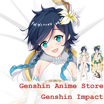 Nette Venti Dakimakura Anime Genshin Impact Cosplay Kissenbezug Hugging Wurfkissen Fall Otaku Körper Kissenbezug Home Decor Geschenk