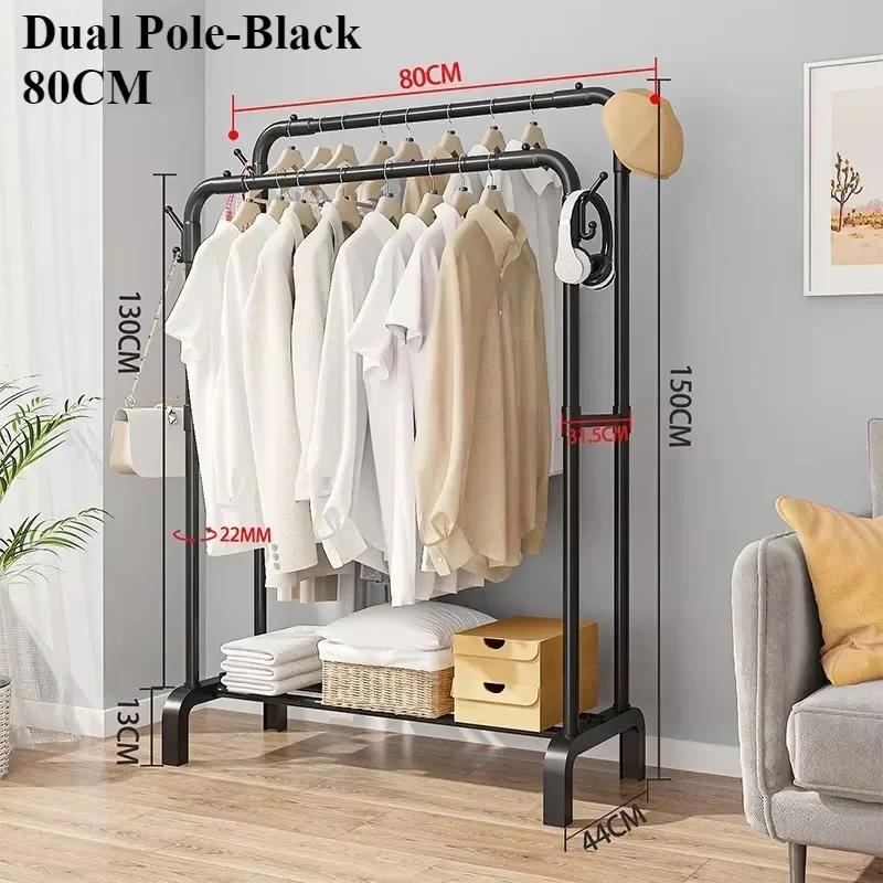 Floor Standing Clothes Rack Household Metal Clothes Rack Detachable Storage Rack Home Storage Organizer Shelf Space Saving