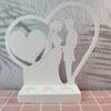 3D Candlestick Silicone Mold Couple Love Heart Candle Base Molds Gypsum Candle Holder Mould Home Decorations Moulds