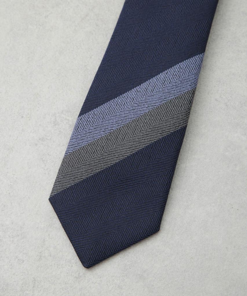 [Nano Universe] Kyoto Nishijin Washable Stripe Tie, Size 2, Men's F 120, Navy, 668-5242206