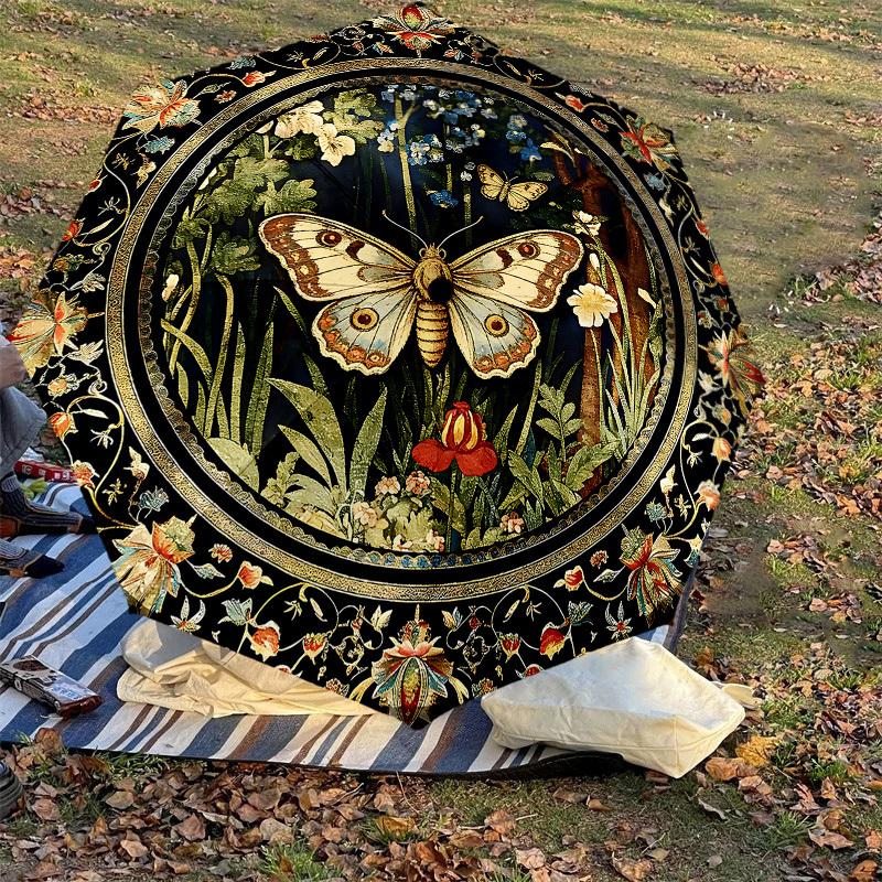 1PC Butterfly Floral Umbrella-8-Rib Reinforced, Automatic Open, Lightweight & Durable, Cute Fashion Accessory for Outdoor-K1253