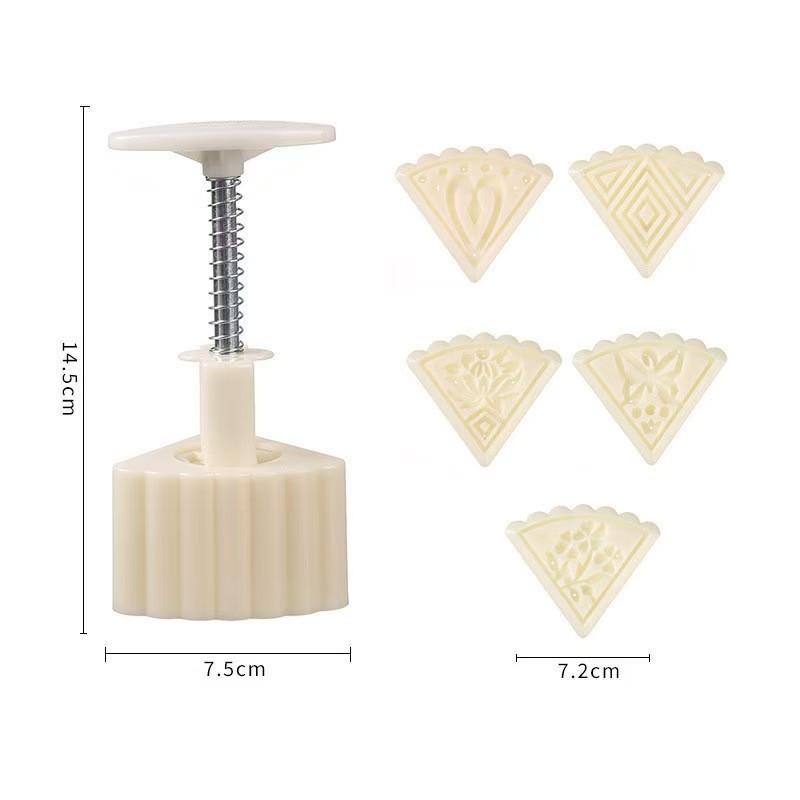 1 Set DIY Mondkuchenform Kunststoff Handpresse Gebäckform Kuchenmodell Gebäckprägung Machen Küchenbackwerkzeug