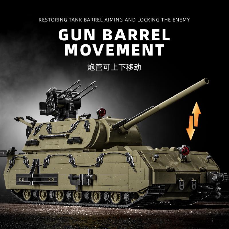 3339PCS Panzer VII Maus Tank Building Blocks Toys Sets Military Armored Car Bricks Model Ornaments Birthday Gifts For Kids Adult