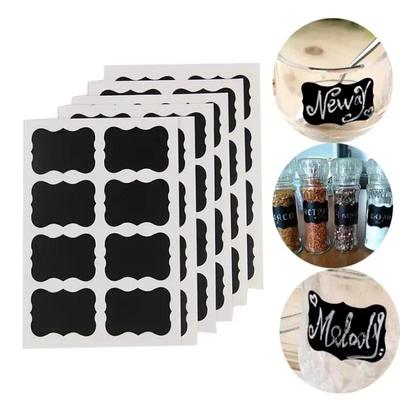 6 Sheets (48Pcs)  Blackboard Chalk Board Stickers Craft Kitchen Jar Labels
