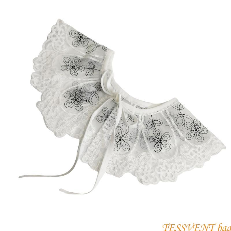 Detachable False Collar Oriental Yunjian Accessory Chinese Bride Aesthetic Flower for Lady Girl Half Shirt Collar F42A
