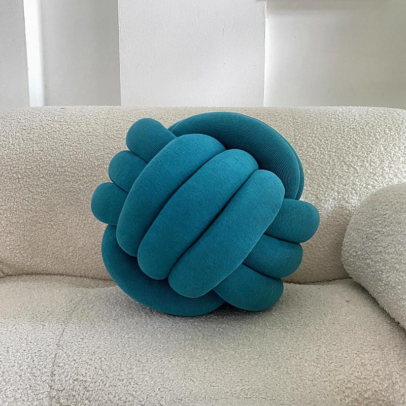 Nordic Wool Ball Pillow With Knitted Texture For Home Decor And Lounge Comfort