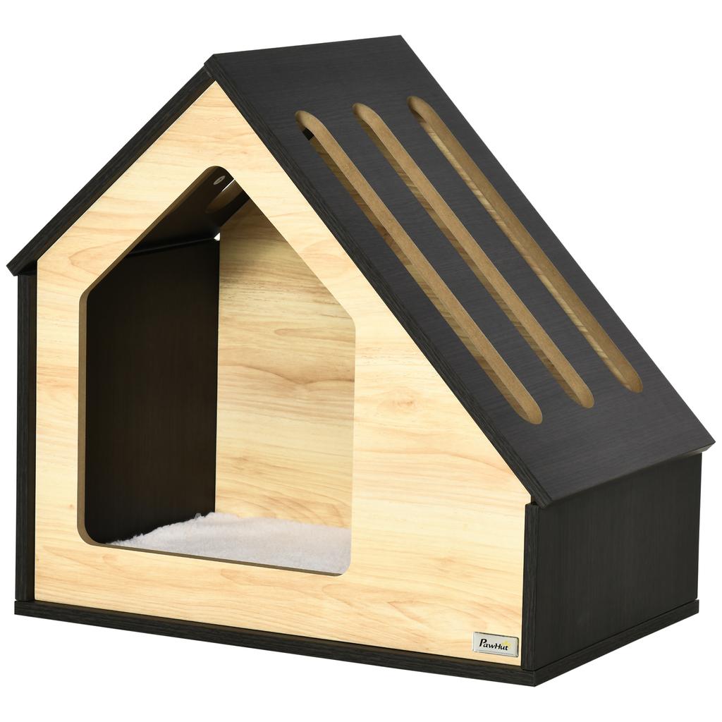 Dog House Indoor Dog Cave with Cushion Dog House Dog Cave with Sloped Roof Cat House for Small Dogs Up To 8 Kg 60 X 40 X 59.2 Cm, Brown