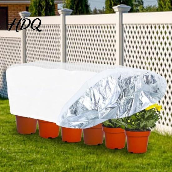 Thermal Insulation Plant Cover Garden Raised Bed Cover Freeze Protection Adjustable Drawstring