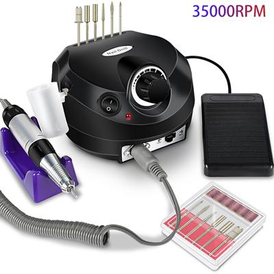 35000RPM elektryczna wiertarka do paznokci profesjonalna maszyna do Manicure szlifierka do paznokci zestaw wiertła do paznokci Bit przenośny Salon paznokci polerka sprzęt
