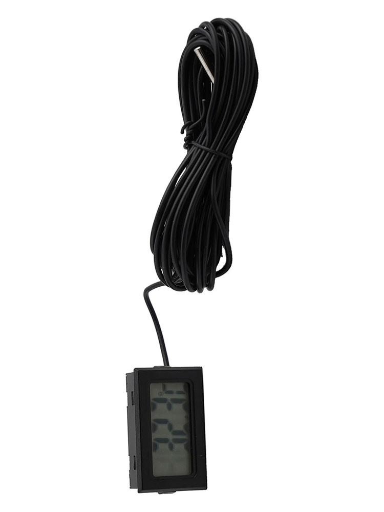 1m - 5m Black Cable Mini Digital Indoor Thermometer Temperature Meter Waterproof