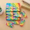 Rainbow Erasers, Ultra-Clean No Residue 2B Eraser with Handle for Writing and Drawing, Suitable for School Use by Art Students