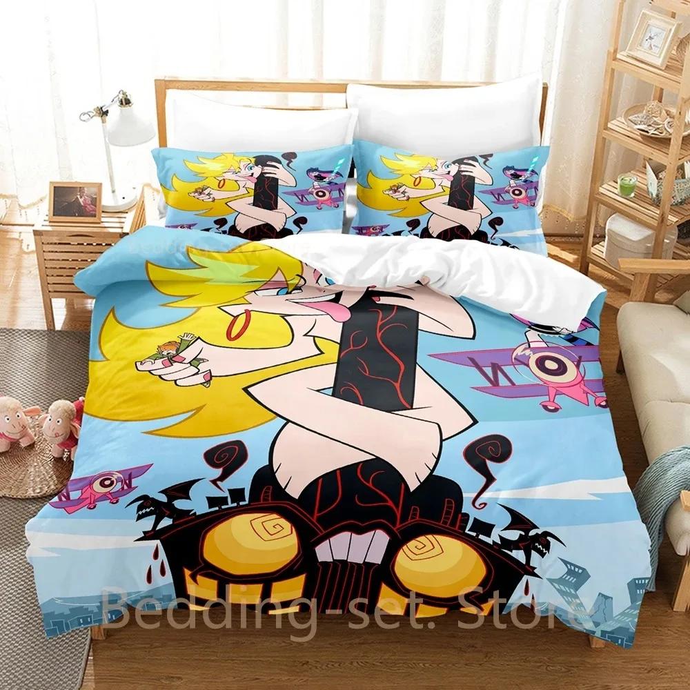 Panty And Stocking Bedding Set Single Twin Full Queen King Size Bed Set Adult Kid Bedroom Duvetcover Anime Bed Sheet Set