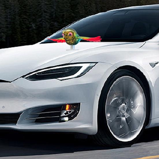 1/2Pcs Imitation Bird Car Decorative Flying Birds with Wind-Activated Swinging Wings Wind Speed Activated Bird Vehicle Decor