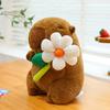 Backpack Cartoon Pibala Plush Toy Hamburger Capybara Doll Children Comfort Doll