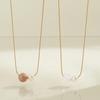 French Natural Stone & Freshwater Pearl Necklace - 18K Gold Plated Stainless Steel Clavicle Chain, Simple & Elegant for Daily Wear