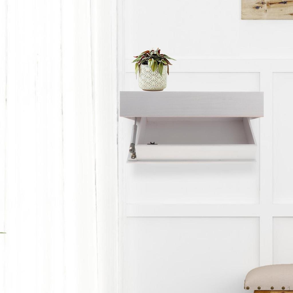 Prateleira Flutuante Compacta com Gaveta de Armazenamento para Pequenas Salas de Estar e Banheiros