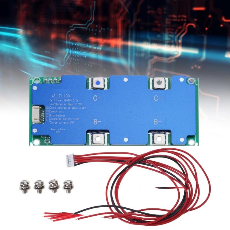8S 100ABMS LiFePO4 Battery Protections Board With Overcharge Overdischarge Short circuits Protections Safety Features
