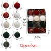 24pcs Wine Red Christmas Ball Ornaments Flocking Christmas Tree Party Decoration New Year Christmas Spheres Pendant Balls