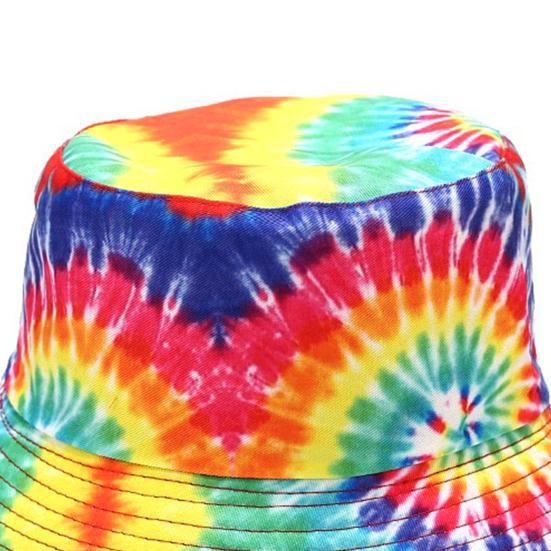 Sun Hat Tie-die Printed Reversible Double-sided Men and Women Bucket Hats for Hunting