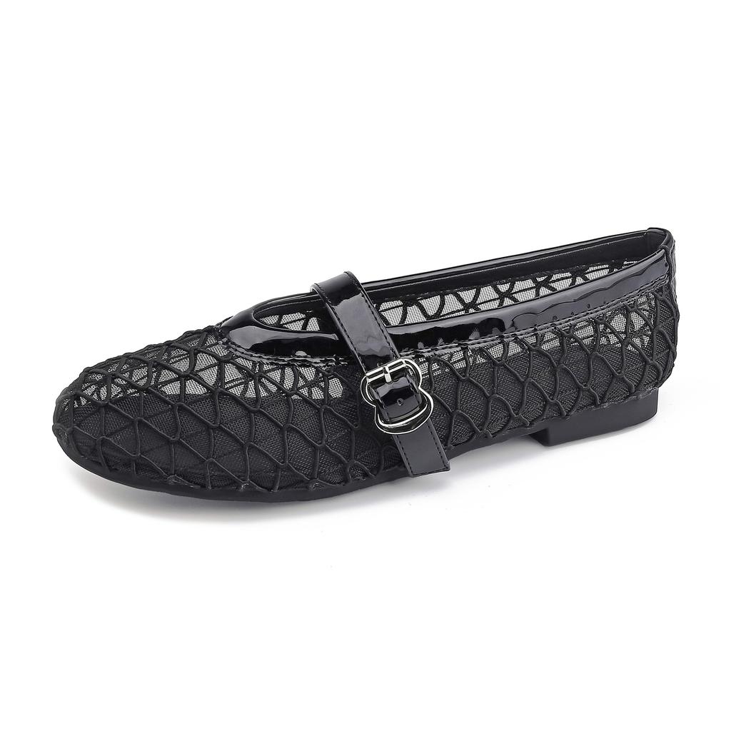 Grape mother new fashionable hollow carved soft sole soft surface flat shoes femininity mesh breathable single shoes women versatile