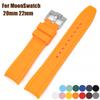 Zakrzywiony Silikonowy Pasek do Zegarka dla Omega dla Swatch dla MoonSwatch 20mm 22mm Męski Damski Miękki Gumowy Sportowy Bransoleta do Zegarka