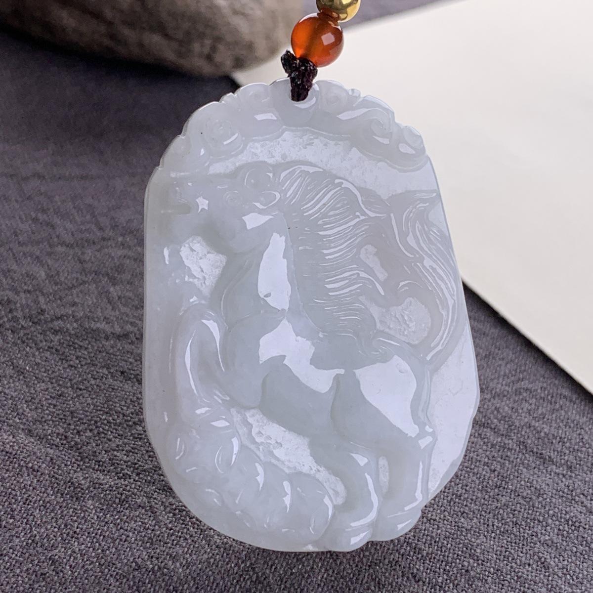Myanmar Jade A-Grade 2026 Year of the Horse Pendant with  Instantly Rich  Charm.