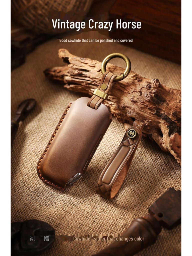 Handmade Leather Retro Key Cover for KIA Sorento/Kia Jiahua Business Car
