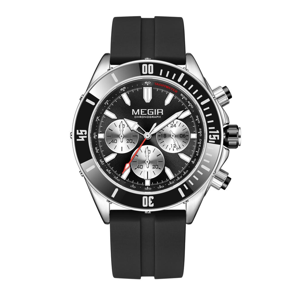 MEGIR Brand Business Watch for Men Luxury Quartz Clock Chronograph Waterproof Luminous Big Dial Sport Wristwatch Reloj Hombre 2226