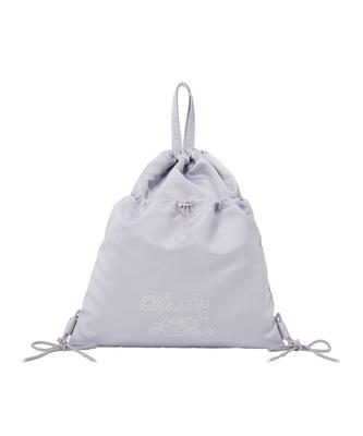 Gathered Ribbon Size F Knapsack, Gray,