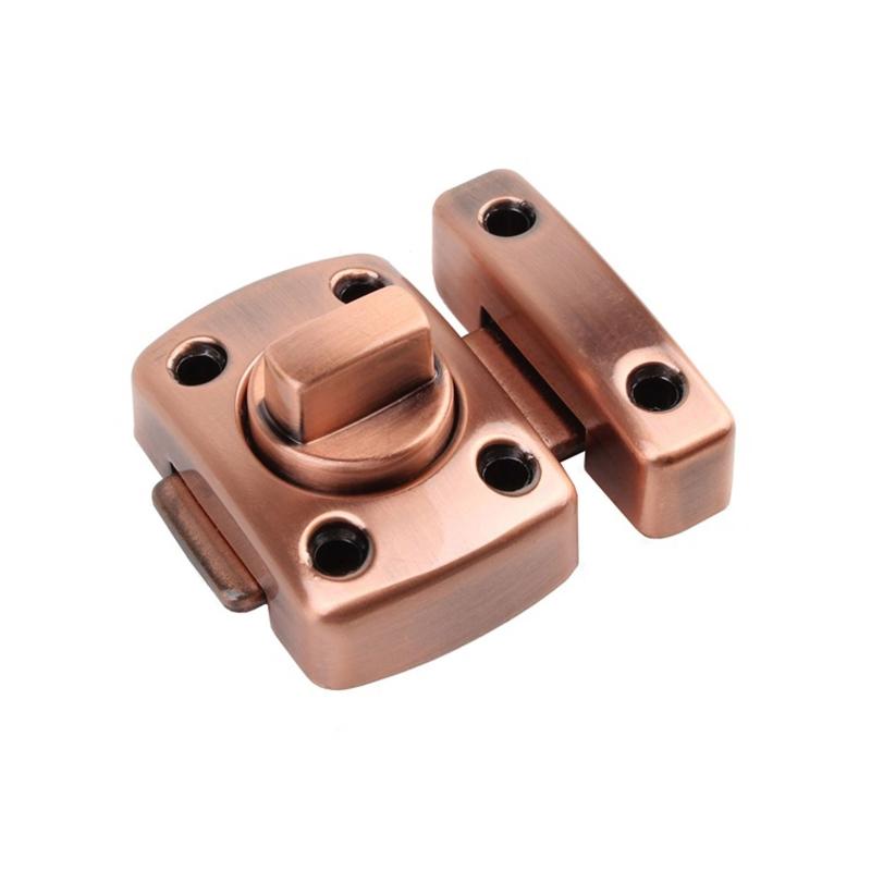 Safety Door Slide Latches Zinc Alloy Rotate Bolt Lock Gate Latches Privacy Catch for Latch for Cabinet Bathroom Toilet R